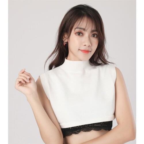 Linbaiway Women Winter Sweater Decoration False Collar Ladies Turtleneck Stand Fake Collar Half-Shirt Blouse Top Accessories