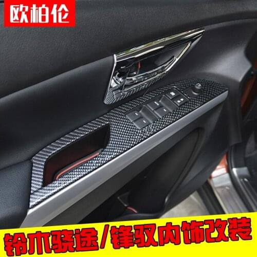 High-quality ABS carbon fiber interior trim sequins, dashboard trim For Suzuki SX4 S-Cross S Cross 2014-2018 Car-styling