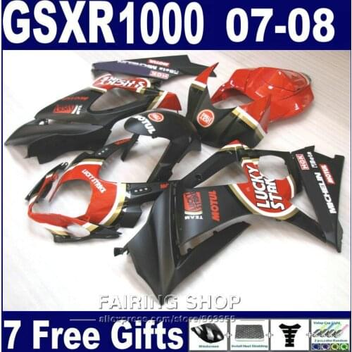 High quality Bodywork fairing kit For Suzuki GSXR 1000 07 08 red black fairings set GSXR1000 2007 2008 PG11