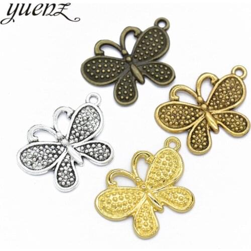 YuenZ 10pcs Antique silver color Metal butterfly Charms Retro DIY Fashion Handmade Pendant Charms for Jewerly Making 29*20mmD290
