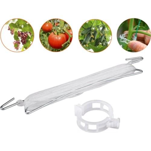 Vegetables Clamp Efficiency Binder Tomato Holder J Hook Garden Buckle Tool Veggie Trellis Growth Twine Reusable Plant Support