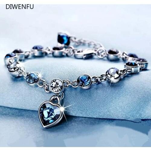 Pure Sapphire S925 Sterling Silver Chain & Link Bracelets for Women Silver Jewelry Pulseira Feminina Bizuteria Silver Bracelets
