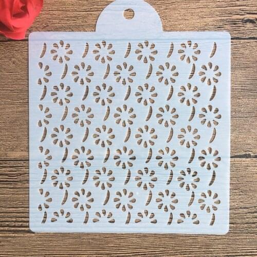 1pc 15 * 15cm mold DIY Pattern hollow template Stencils cake baking sugar powder sieve mold graffiti drawing tiles Stencils -20