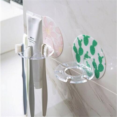 1PC Strong Suction Wall Shaped Toothbrush Holder Toothpaste Storage Rack Shaver Shelf Tooth Brush Dispenser Bathroom Accessories