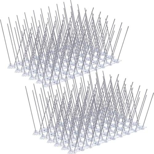 10 Pcs/Box Bird Spikes, Stainless Steel Bird Deterrent Spikes Cover for Fence Railing Walls Roof Yard
