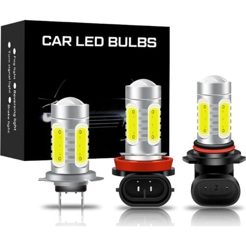 2Pcs H8 H11 Led HB4 9006 HB3 9005 Fog Lights H1 H3 881 Bulb COB 2000LM 6000K 3000K Car Driving Running Lamp Auto Led Light 12V