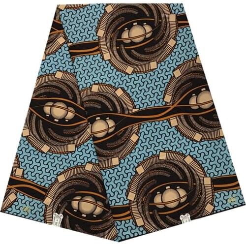 6 Yards Nigerian Ankara Wax Printed Fabric Cotton Veritable Breathable 100%Soft African Women Dress Material For Sewing R-V 4-54