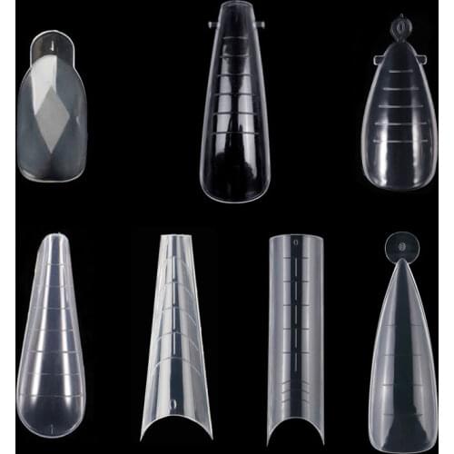 Acrylic Nails Extension Tools Full Cover Quick Building Nail Tips Upper Form Extend Mold For Coffin Nail Dual Forms