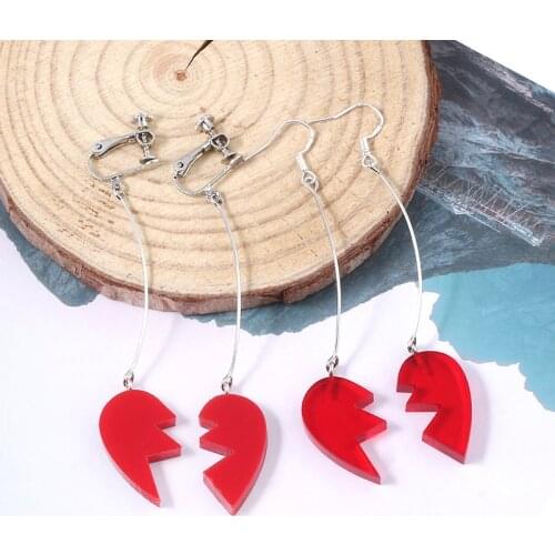 Anime JoJo Bizarre Adventure Cosplay Earrings Pierre Polnareff Splice Heart Kakyoin Noriaki Cherry Clip Earrings Jewelry
