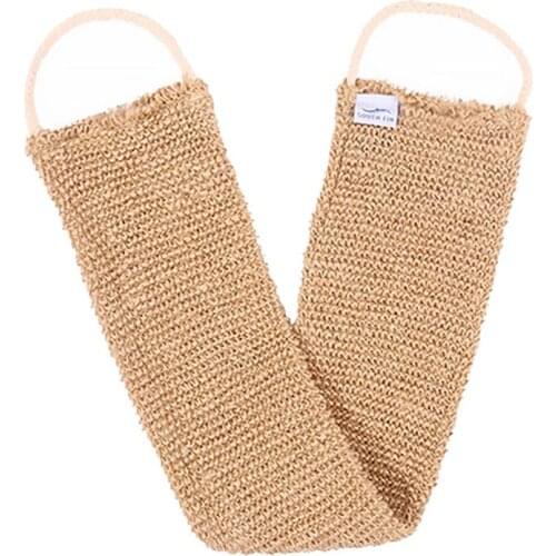Ramie Jute Bath Towel Shower Towel Back Body Exfoliating Belt Shower Scrubber For Body Cleaning Bathroom Shower Strap