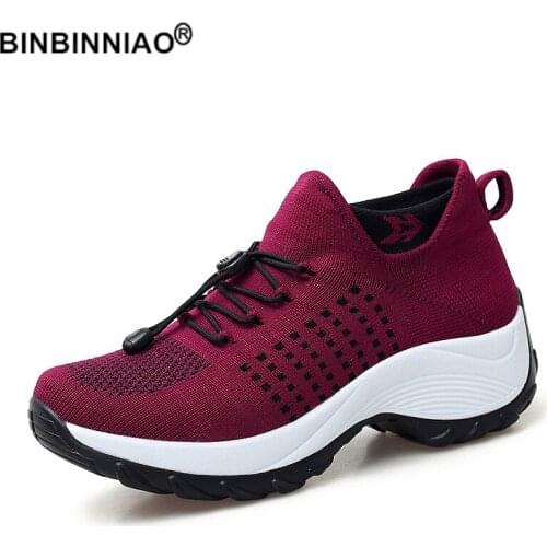 BINBINNIAO Women Tennis Shoes Fashion Sock Sneakers Breathable Comfortable Casual Non-Slip Walking Shoes