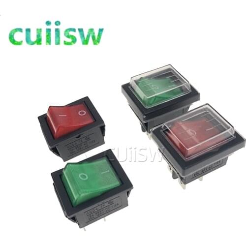 Latching Rocker Switch Power Switch I/O 4 Pins with Light 16A 250VAC 20A 125VAC KCD4 31*25mm