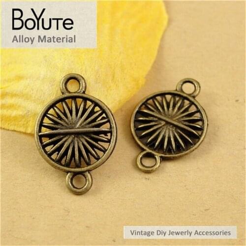 BoYuTe (100 Pieces/Lot) 13MM Antique Bronze Plated Zinc Alloy Vintage Connector for Jewelry Making Materials