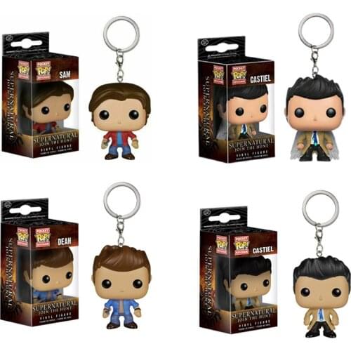 Hasbro Keychain Supernatural Action Figure Dean Sam Castiel Collection Toys Model Kids Gift