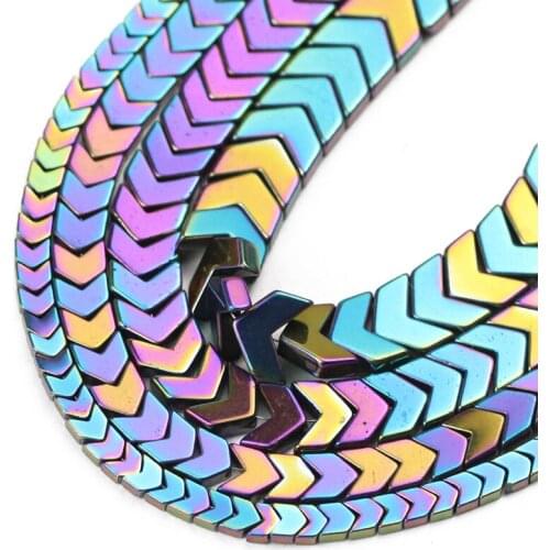 UPGFNK Natural Stone Multicolored Arrow Shape Hematite Spacer Loose Beads For Jewelry Making 4/6/8/10mm DIY Bracelet Accessories