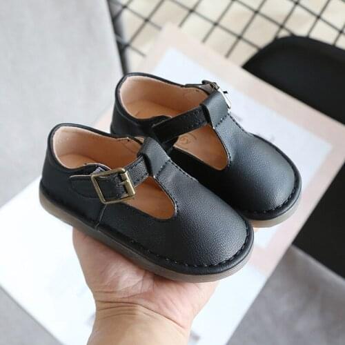 New Baby Girl Shoes Children Fashion Princess Pu Leather Flat Casual Shoes Soft Non-slip Toddler Little Kids Sports Walking Shoe