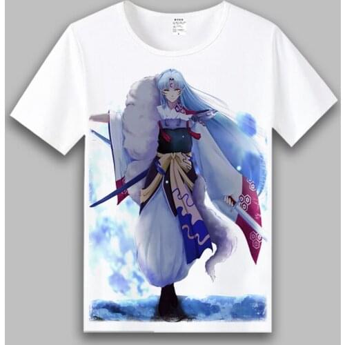 Inuyasha Cosplay T Shirt Sesshoumaru Inuyasha Print T-Shirt Women/Men Summer Graphic Tees Crew Neck Harajuku Casual Top Costume