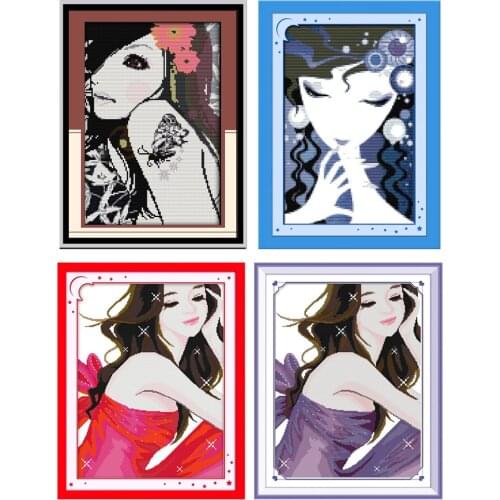 Joy Sunday Gentle And Lovely Chinese Cross Stitch Kits Ecological Cotton Clear Stamped Printed DIY Wedding Decoration For Home