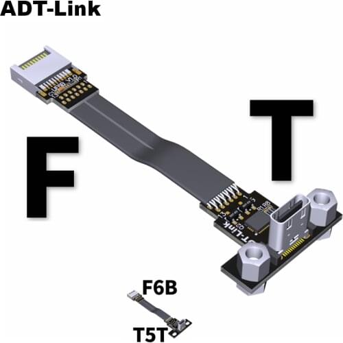 ADT-Link Internal USB 3.1 24PIN type-E to type-C Flat Cable USB C device extension up to USB3.1 Gen2 , 10G/bps