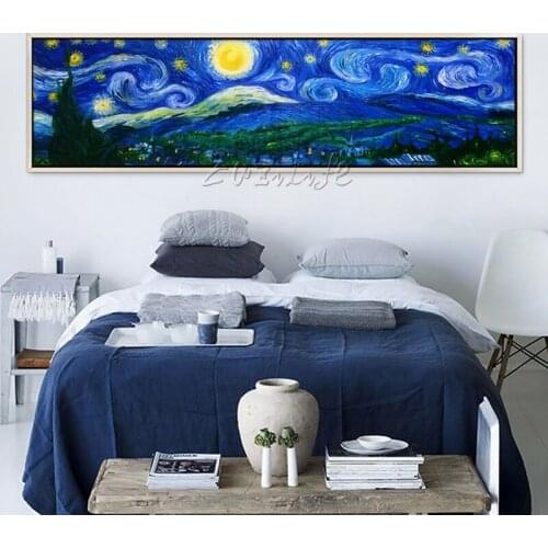 Canvas oil Painting van Gogh star painting wall Art pictures for living room Home decor caudros decoracion van Gogh Reproduction