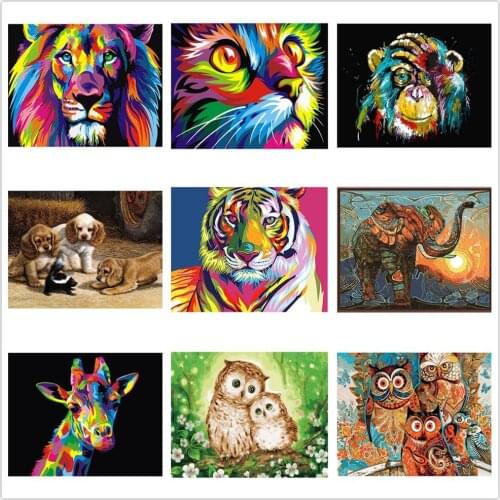 Animals Series Paintings By Numbers DIY Pictures Oil Coloring By Numbers Set Gift Drawing By Numbers Canvas Decor New Arrivals
