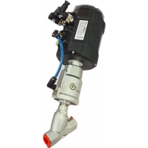 China smart positioner control pneumatic angle seat valve