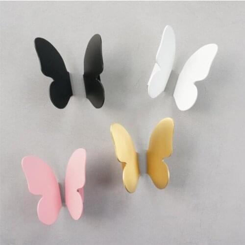 LCH Butterfly Nordic Style Solid Brass Cabinet Knob Cupboard Handle Door Pull Entryway Clothes Hook