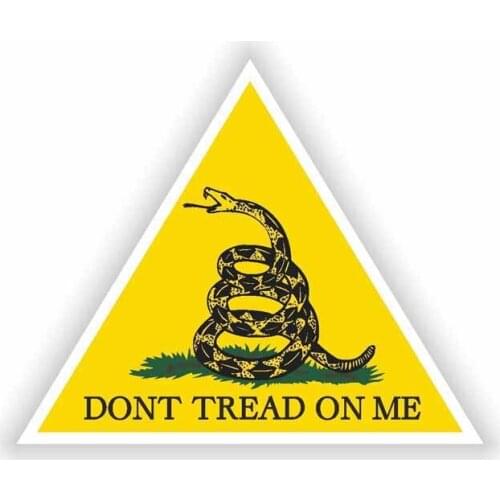 Personality 13CM*10.6CM Funny Don't Tread on Me Body Triangle Car Sticker Window Decal