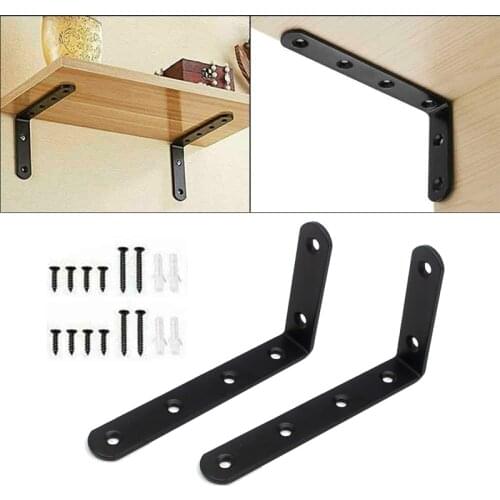 2X 4X Metal Triangle Folding Angle Bracket Heavy Duty Cast Iron Adjustable Wall Mounted L Shaped Angle Shelf Furniture Hardware