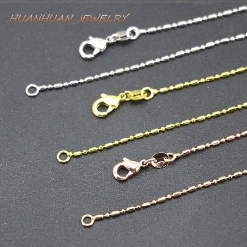 Trendy Women 1mm Link Chain Copper Stainless Steel Wholesale 3PCS Necklace Jewelry Chokers Chains Girls Party Gifts 18inch B3385