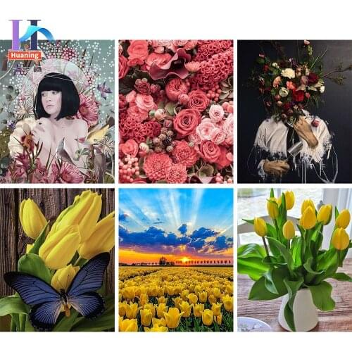 Painting By Number Flower DIY Drawing Canvas Hand Painted Oil Painting Pictures By Numbers Home Decoration Gift