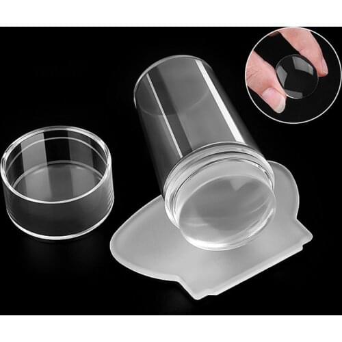 Transparent Silicone Seal Nail Art Templates Clear Silicone Stamper Scraper Set Transfer Plate Nail Art Tools