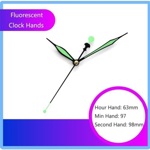 Set Luminous Quartz Clock Hands Glow in the Dark Hour/Minute/Second Needles Wall Clock Replacement Parts Accessories