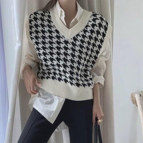 New Loose Sleeveless Sweater Spring Autumn Women Vest Sweaters Knitting Vest Joker Knitted Vest Wool Oversize Girls Pullover