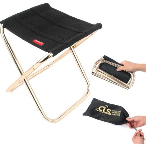 Outdoor Foldable Fishing Chair Ultra Light Weight Portable Folding Camping Aluminum Alloy Picnic Fishing Chair With Bag