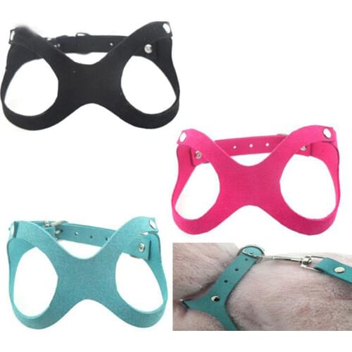 Glasses Style Adjustable Dog Harness Vest Korea Suede Leather Soft Puppy Pet Harness and Leash for Chihuahua Small Medium Animal