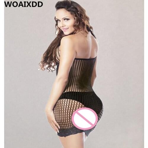 Sexy Transparent Lace Bodystockings Women Fishnet Dress Erotic Net Soft Intimates Underwear Adult Ladies Chemise Porn Costumes