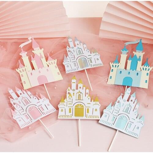 Castle Princess Cake Topper for Wedding Baking Supplies Party Decor Acrylic Valentines Day Anniversary Baby Love Gifts