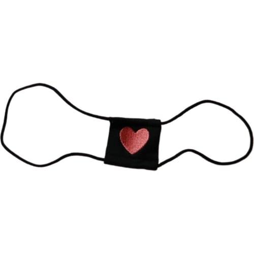 Women Girls Japanese Anime Cosplay Costume School Girl Eyeshade Red Heart Embroidered Single Eye Mask Elastic Blindfold