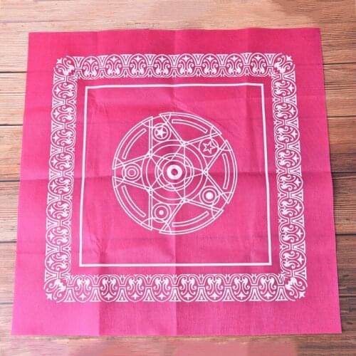 2pcs 49X49cm Soft Tablecloth Square Tapestry Pentagram Game For Tarot Cards Playing Game Random Color