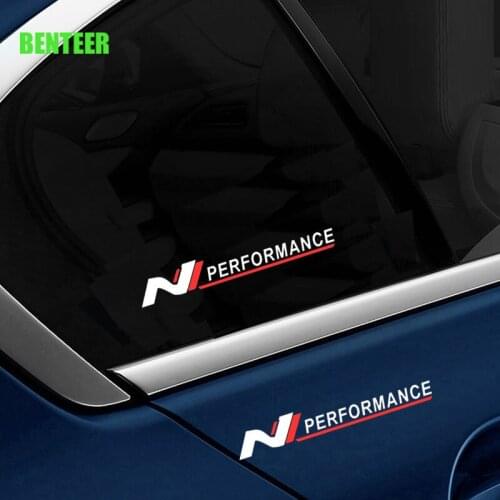 2pcs Nperformance Car Windows Sticker For Hyundai I20 I30 I40 Ix35 TUCSON Elantra SONATA GENESIS SOLARIS VEOSTER ACCENT KONA