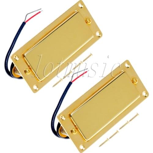 2Pcs Belcat BMH-80 Rohs Golded Humbucker Pickup Ferrite Mini Pickup Guitar Pickup For Electric Guitar Replacement