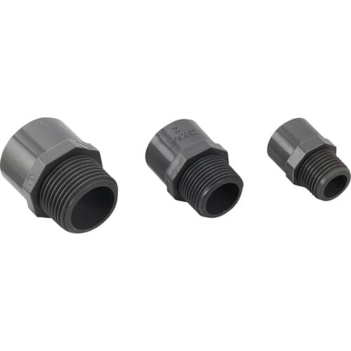 2Pcs I.D 20/25/32mm PVC Pipe Connector Water Tank Aquarium Socket Inlet Outlet Joint Pipe Drainage Connector 1/2"3/4" 1" Thread