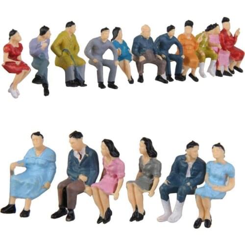 1:87 Building Small Color Sitting Man Sand Table Craft Toys Painted Model Toy Figure Villain Model Sitting People Chi F5E2