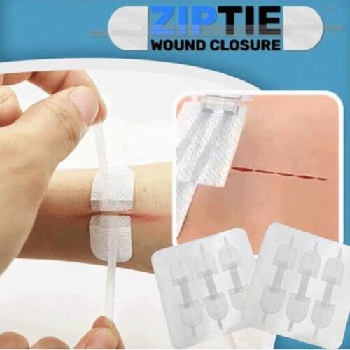 3pcs Disposable Zip Tie Wound Closure Patch Hemostatic Adhesive Aid Emergency Kit Lets You Close Wounds Without Stitches