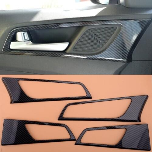 4Pcs ABS Carbon Fiber Style Inner Interior Door Handle Bowl Panel Cover Trim Frame Fit for Hyundai Tucson 2016 2017 2018 2019