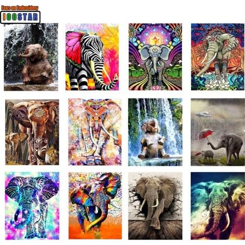 5D Diy Diamond Painting Cross Stitch full Square Round Diamond Embroidery Colorful elephant Home Decor chrismas gift