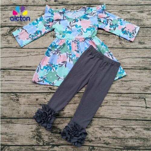 AICTON 2017 Winter Girls Kids Baby Toddle Floral Print Baby Kids Clothes Cotton Sweet Girl Clothing