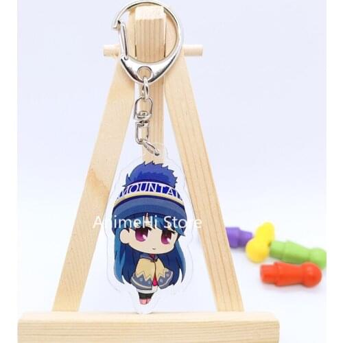 Anime Laid-Back Camp Shima Rin Kagamihara Nadeshiko Inuyama Aoi Keychain Figure Doll Yuru Camp Keyring Bag Pendant Gift