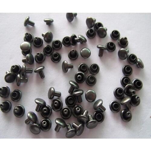 Free shipping 5mm brass rivet jeans plating black nickel double surface package and bag rivets 200set